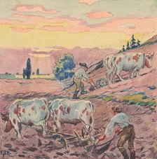 19.- Plowing, 1932. Creator: Gustav Mally