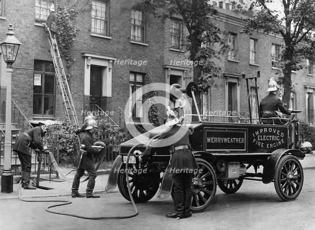 1900 Merryweather Electric Fire Engine. Creator: Unknown.