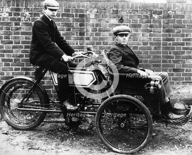 1904 Phoenix motor tricycle and forecar. Creator: Unknown.