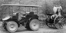 1905 Arrol Johnston with search light trailer in Sudan. Creator: Unknown