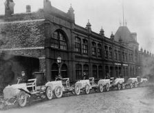 1906 Ariel cars outside factory. Creator: Unknown