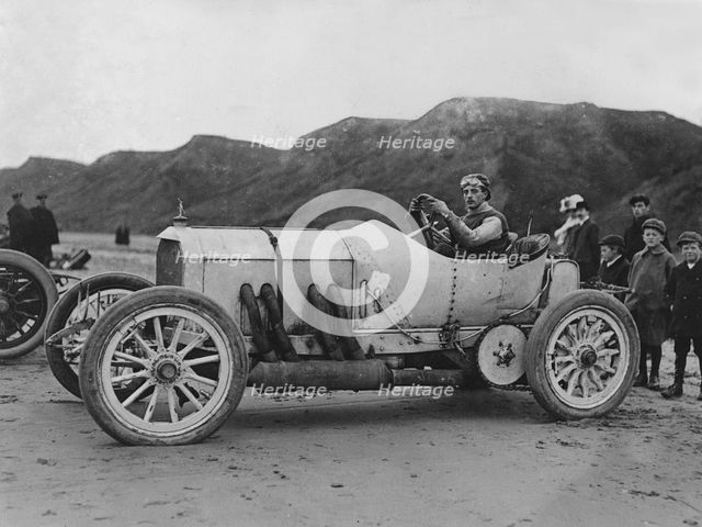 1908 Mercedes, A.W. Tate at Saltburn. Creator: Unknown.