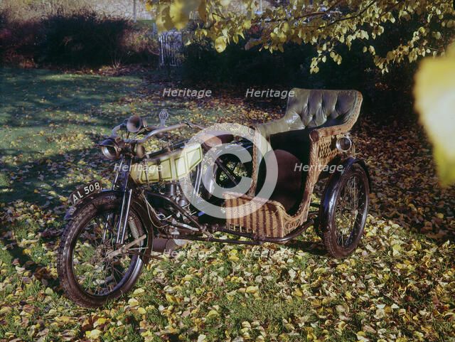 1913 BAT motorcycle with wicker sidecar Artist: Unknown.