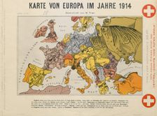1914 European satirical map Creator: Trier, Walter (1890-1951)