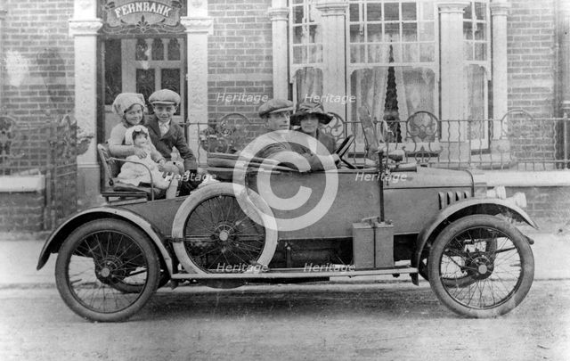 1914 G.W.K. with family on board. Creator: Unknown.