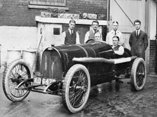 1914 Opel 4.5 litre G,P car, Segrave at the wheel. Creator: Unknown