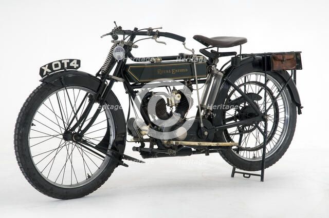 1914 Royal Enfield 3hp motorcycle Artist: Unknown.
