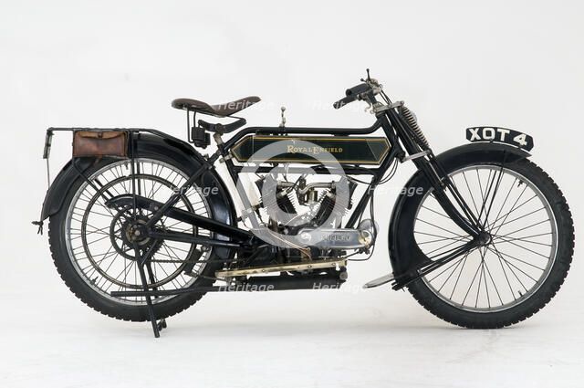 1914 Royal Enfield 3hp motorcycle Artist: Unknown.