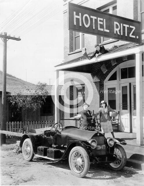 1918 Stutz Bearcat on movie set Artist: Unknown.