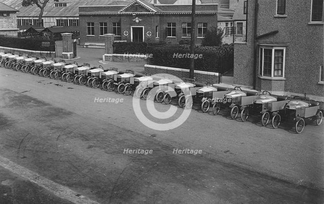 1920 Grahame - White cyclecars outside factory in Hendon. Creator: Unknown.