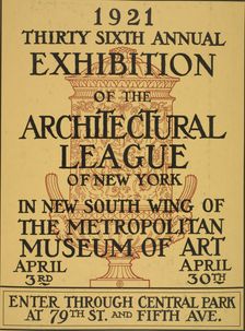 1921 thirty sixth annual exhibition of the architectural league of New York, c1921. Creator: Unknown