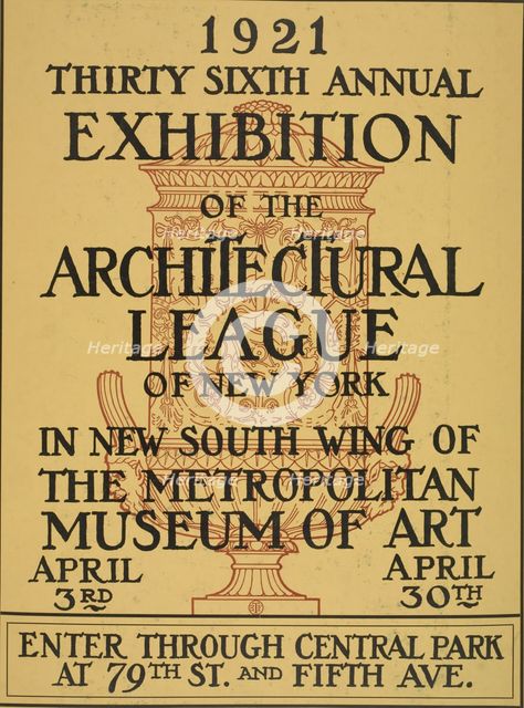 1921 thirty sixth annual exhibition of the architectural league of New York, c1921. Creator: Unknown.