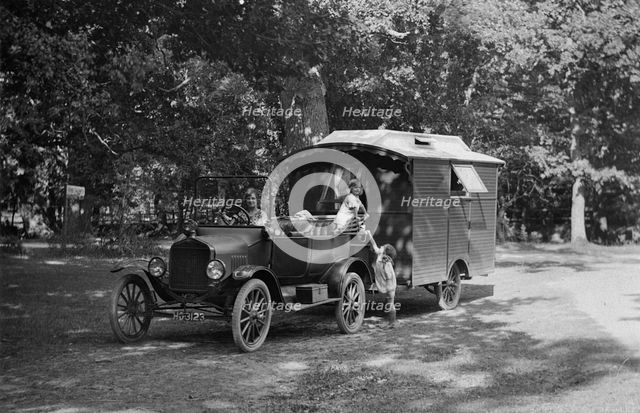1921 Ford Model T with caravan. Creator: Unknown.