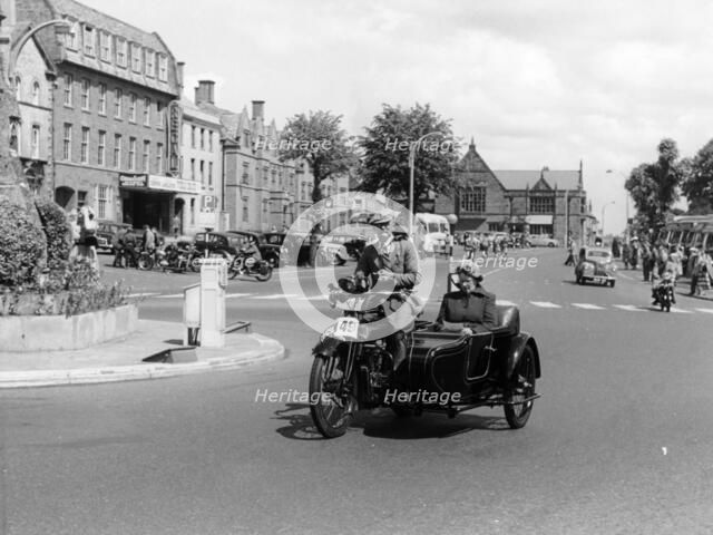 1922 Bradbury motorbike and sidecar, 1955. Artist: Unknown
