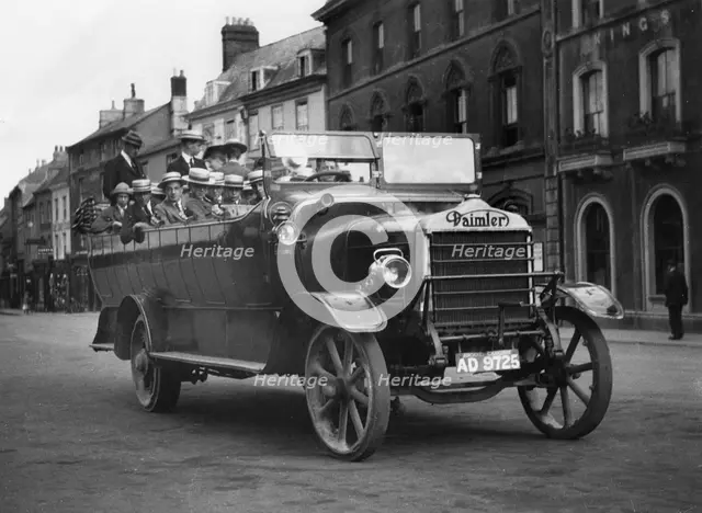 1922 Daimler charabanc in Cirencester. Creator: Unknown.