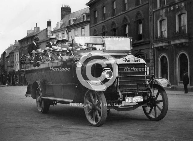 1922 Daimler charabanc in Cirencester. Creator: Unknown.