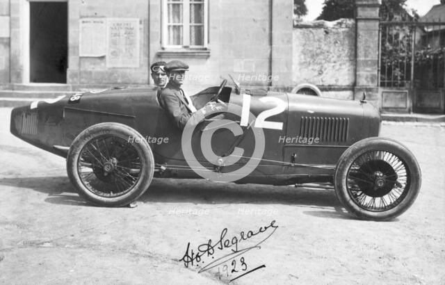 1923 French Grand Prix, Henry Segrave in Sunbeam Artist: Unknown.