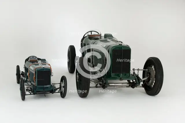 1924 Sunbeam Cub 2 litre with Sunbeam Cub Motorised child's pedal car replica Artist: Unknown.