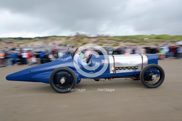 1925 Sunbeam 350 hp driven by Don Wales at Pendine Sands 2015. Creator: Unknown.