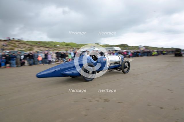 1925 Sunbeam 350 hp driven by Don Wales at Pendine Sands 2015. Creator: Unknown.