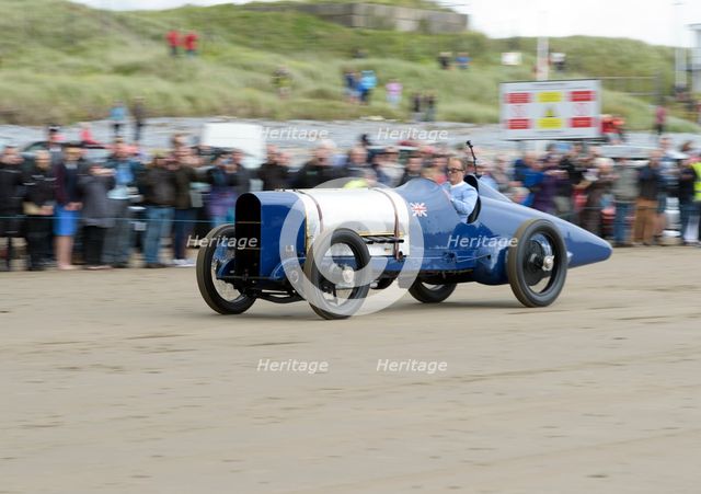 1925 Sunbeam 350 hp driven by Don Wales at Pendine Sands 2015. Creator: Unknown.