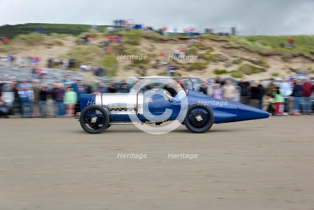1925 Sunbeam 350 hp driven by Don Wales at Pendine Sands 2015. Creator: Unknown.