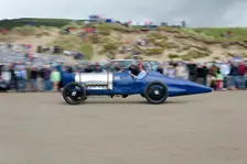 1925 Sunbeam 350 hp driven by Don Wales at Pendine Sands 2015. Creator: Unknown