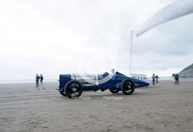 1925 Sunbeam 350 hp driven by Don Wales at Pendine Sands 2015. Creator: Unknown.