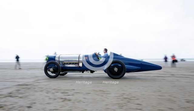 1925 Sunbeam 350 hp driven by Don Wales at Pendine Sands 2015. Creator: Unknown.