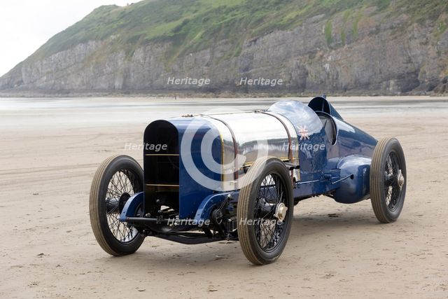 1925 Sunbeam 350 hp driven by Don Wales at Pendine Sands 2015. Creator: Unknown.