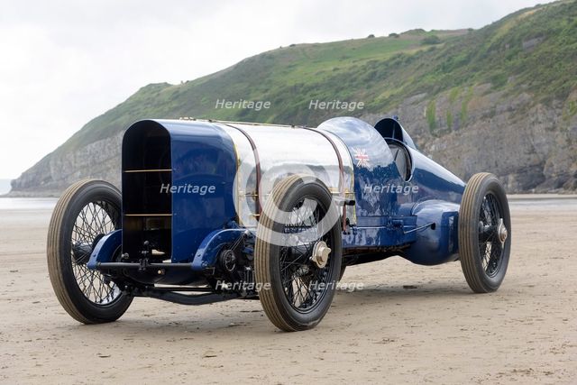 1925 Sunbeam 350 hp driven by Don Wales at Pendine Sands 2015. Creator: Unknown.