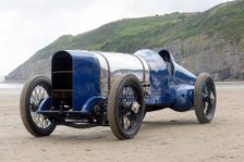 1925 Sunbeam 350 hp driven by Don Wales at Pendine Sands 2015. Creator: Unknown