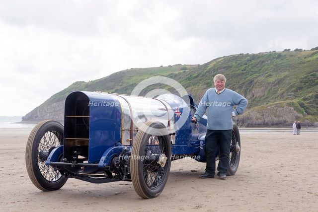 1925 Sunbeam 350 hp driven by Don Wales at Pendine Sands 2015. Creator: Unknown.