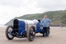 1925 Sunbeam 350 hp driven by Don Wales at Pendine Sands 2015. Creator: Unknown