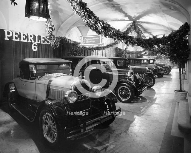 1926 Peerless cars on display at Motor show Artist: Unknown.