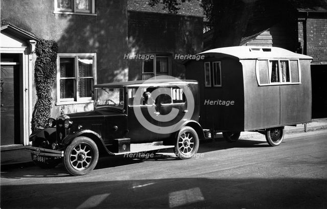 1926 Rover 10 with 1927 Lady Nimble caravan. Creator: Unknown.