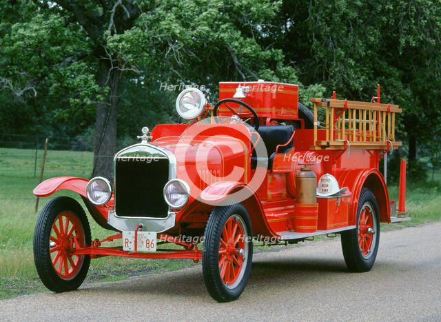 1927 Ford TT Fire engine. Artist: Unknown.