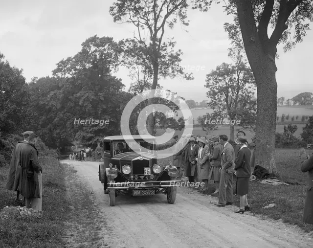 1929 Crossley competing in the JCC Inter-Centre Rally, 1932. Artist: Bill Brunell.