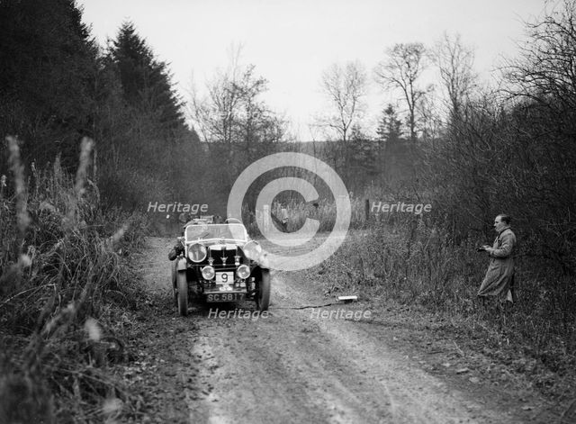 1929 MG M type competing in the Great West Motor Club Thatcher Trophy, 1938. Artist: Bill Brunell.