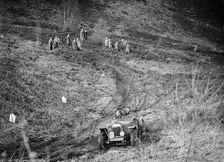 1929 Riley cut-down trials special taking part in a motoring trial, late 1930s. Artist: Bill Brunell