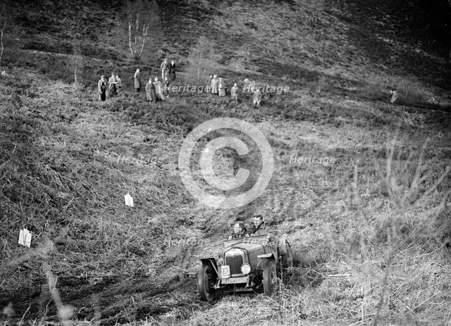 1929 Riley cut-down trials special taking part in a motoring trial, late 1930s. Artist: Bill Brunell.