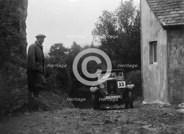1929 Riley saloon of AP Squire competing in the JCC Lynton Trial, 1932. Artist: Bill Brunell.
