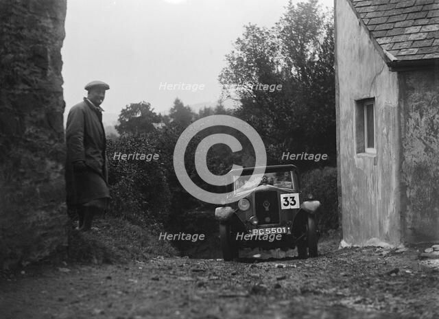 1929 Riley saloon of AP Squire competing in the JCC Lynton Trial, 1932. Artist: Bill Brunell.