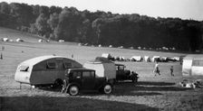 1930 Austin Seven with Winchester Streamline caravan. Creator: Unknown
