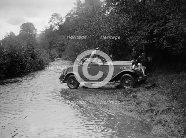 1930 Chrysler of P Richards-Brown competing in the JCC Lynton Trial, 1932. Artist: Bill Brunell.