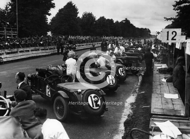 1930 O.M. works cars ready for start of 1930 Irish Grand Prix Artist: Unknown.