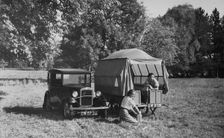 1931 Austin 7 with trailer tent. Creator: Unknown