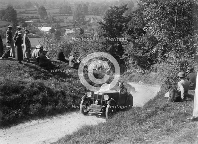 1931 MG M type taking part in a West Hants Light Car Club Trial, 1930s. Artist: Bill Brunell.