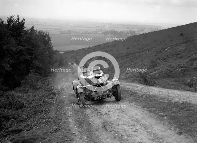 1932 Talbot 105 2970 cc Alpine Trial car competing in a Talbot CC trial. Artist: Bill Brunell.