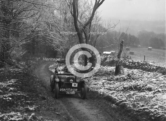 1932 Frazer-Nash TT replica taking part in a motoring trial, late 1930s. Artist: Bill Brunell.